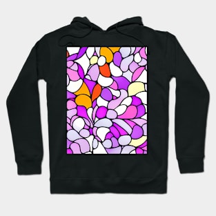 Purple Orange Pastel Abstract Art - Stained Glass Hoodie